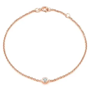 0.10CT Round Cut Bezel Set Solitaire Diamond Bracelet