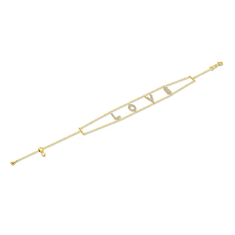 18k Gold "Love" Diamond Bracelet
