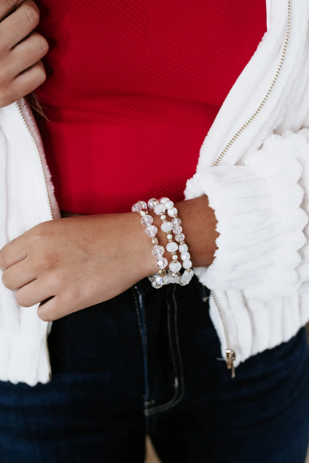 All Things Glitz Bracelet Stack, Opal