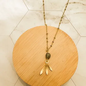 Ash Leaf Necklace with Labradorite