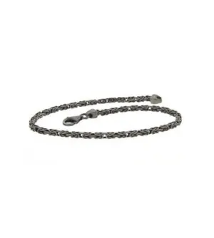 BRACELET ITALY MEN BIZANTINA CHAIN BURNISHED SILVER