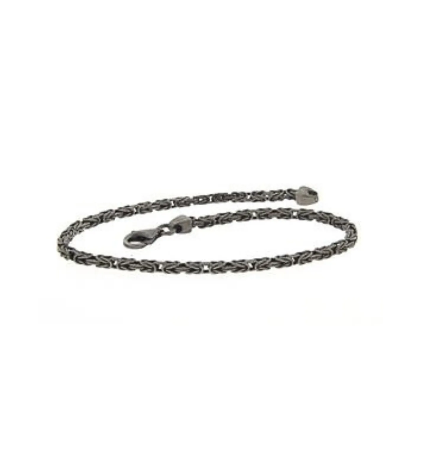 BRACELET ITALY MEN BIZANTINA CHAIN BURNISHED SILVER