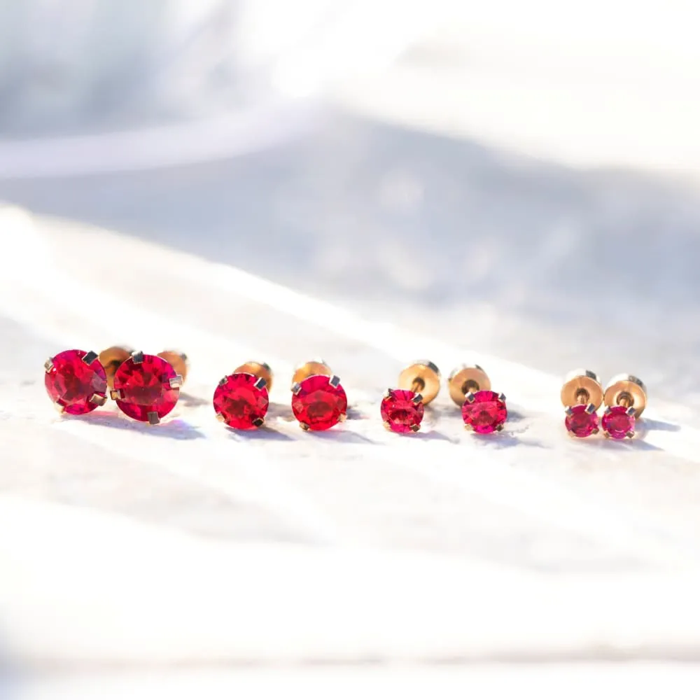 Brilliant Ruby Stud Earrings