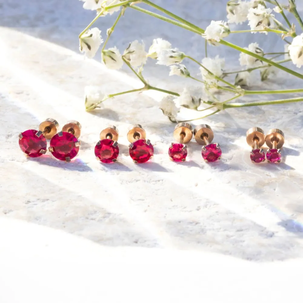 Brilliant Ruby Stud Earrings