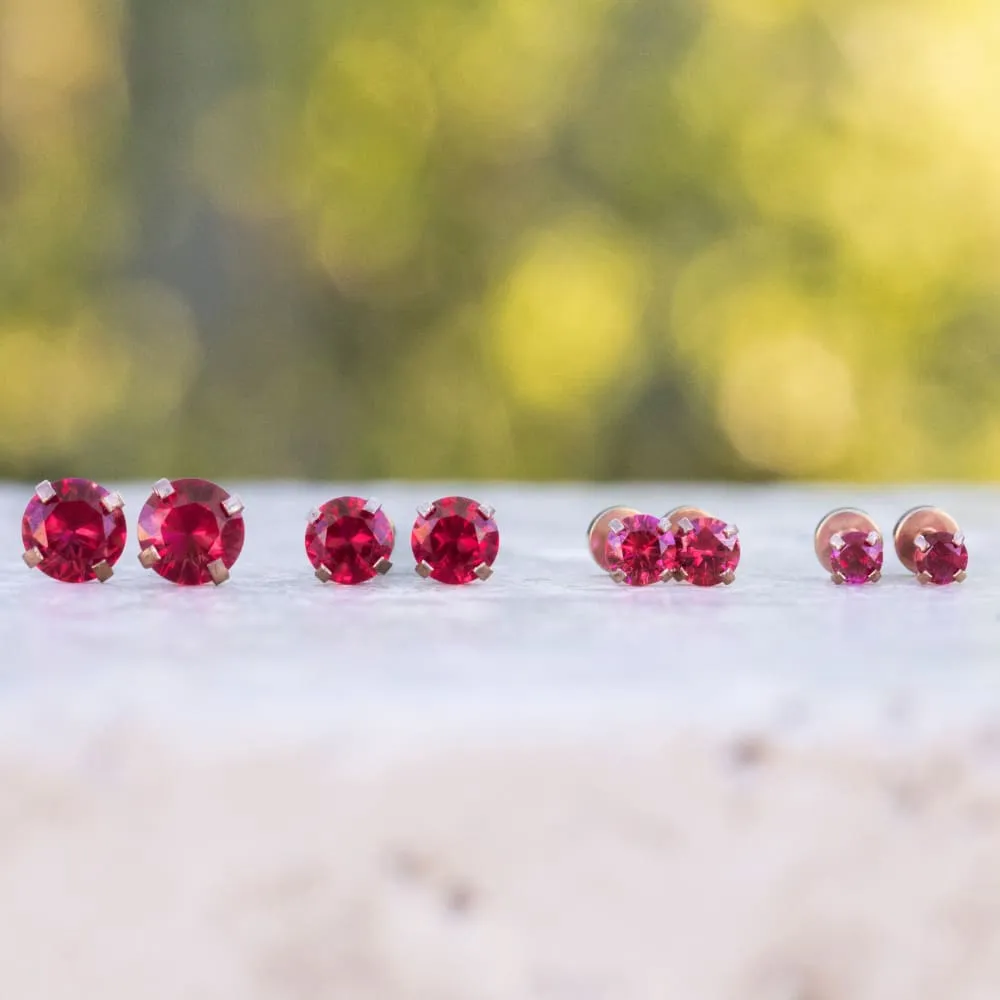 Brilliant Ruby Stud Earrings
