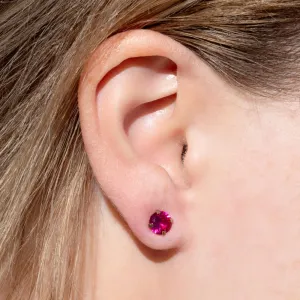 Brilliant Ruby Stud Earrings