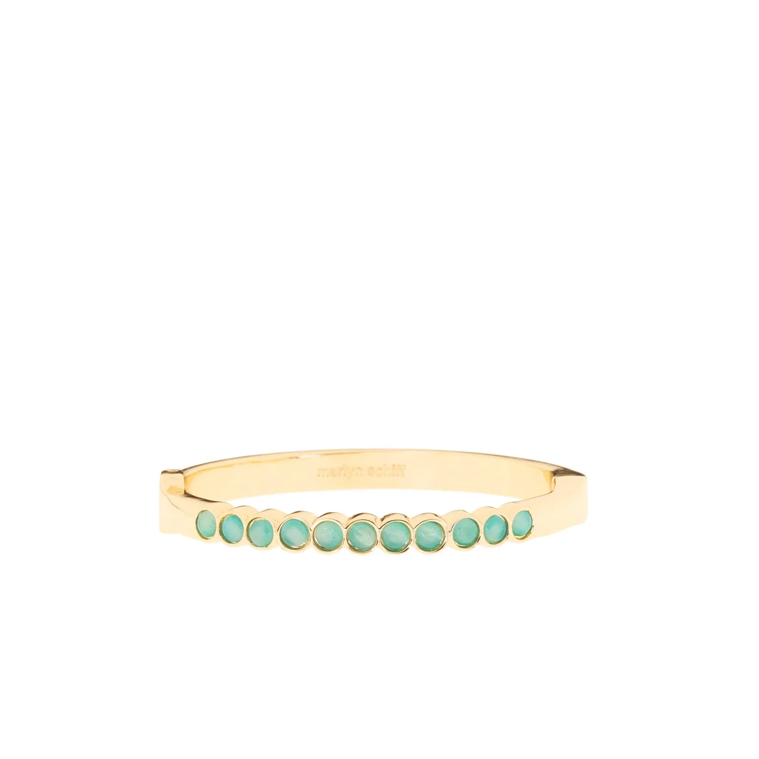 cat eye stone hinged bangle