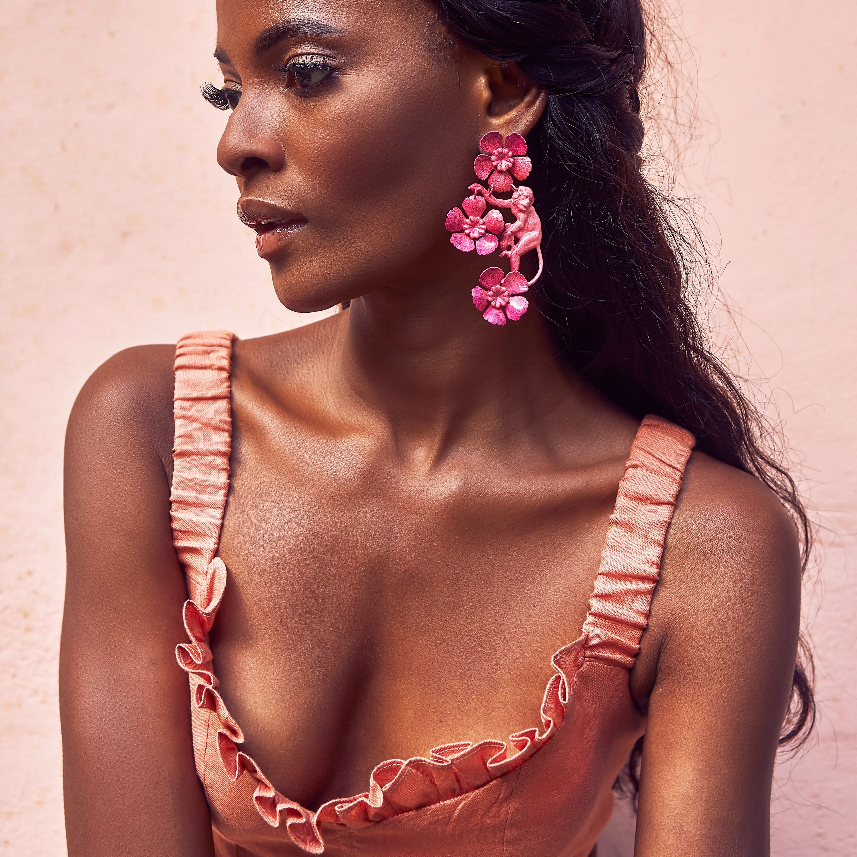 Coral Vervet Earrings