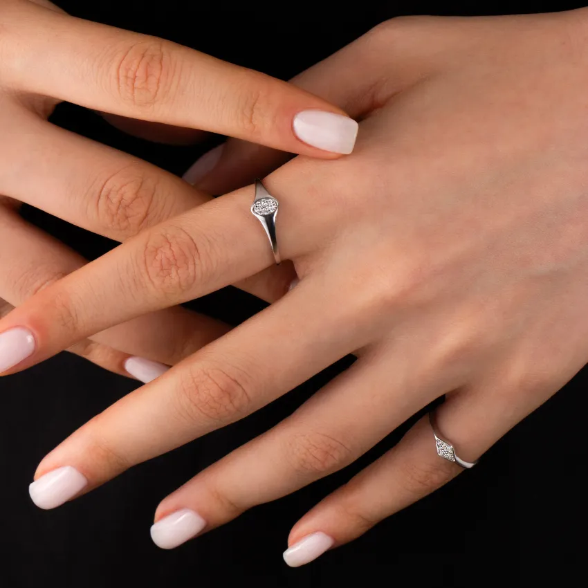 Diamond Pavé Signet Ring