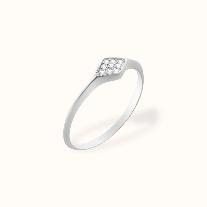 Diamond Pavé Signet Ring