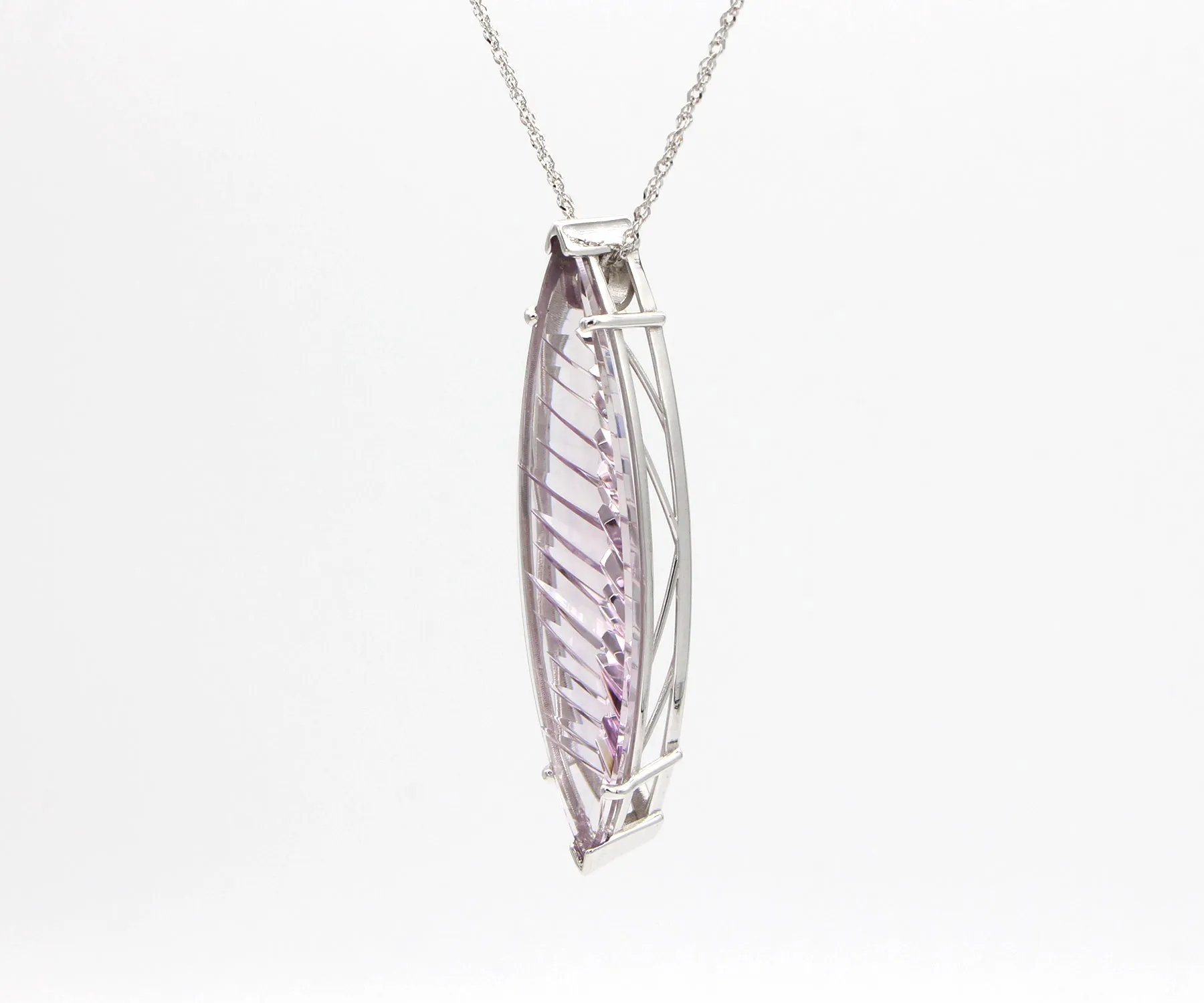 Double Marquise Statement Diamond Amethyst Necklace