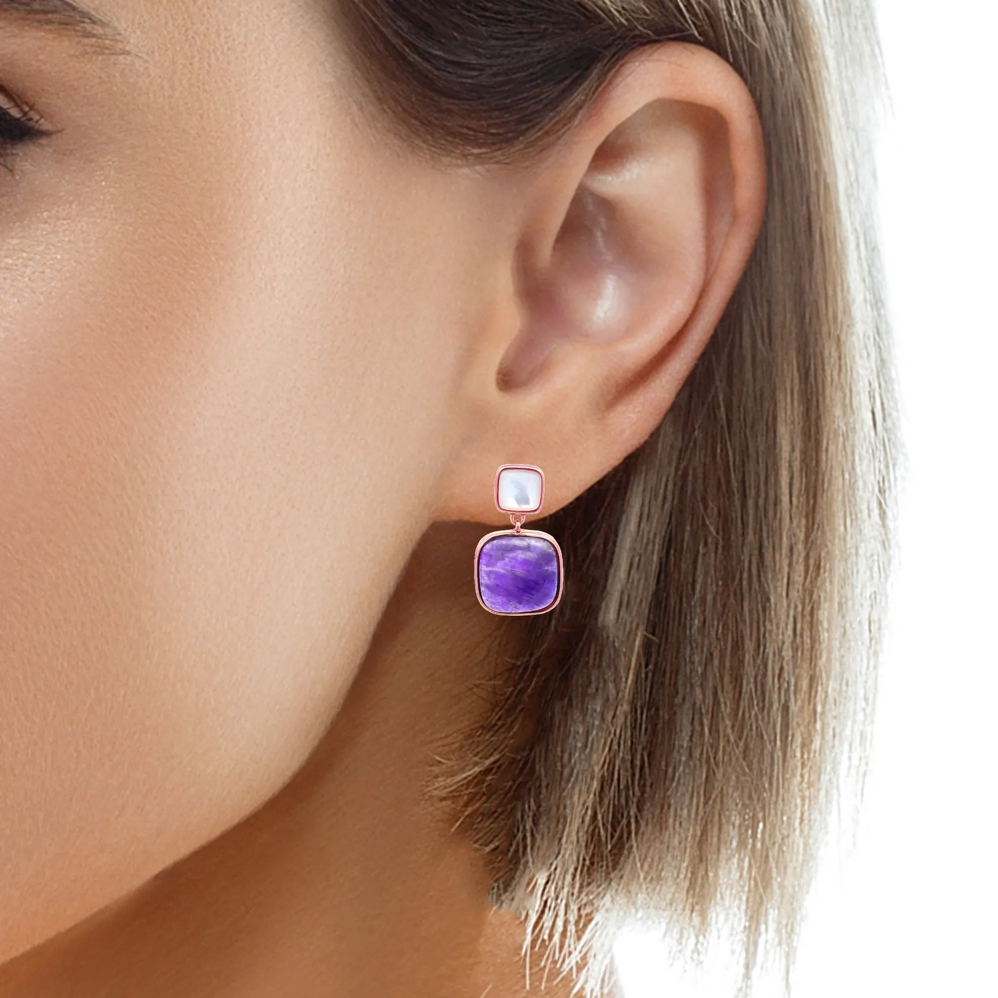 Drop-Style Square Earrings