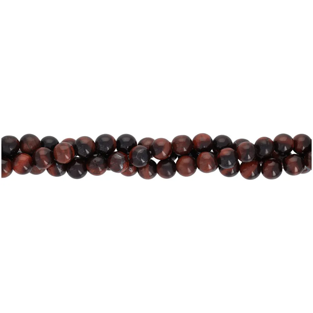 Gemstone Beads, Red Tiger Eye, 6mm Round, 1 Strand