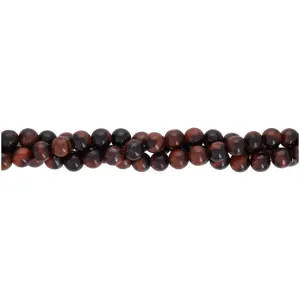 Gemstone Beads, Red Tiger Eye, 6mm Round, 1 Strand