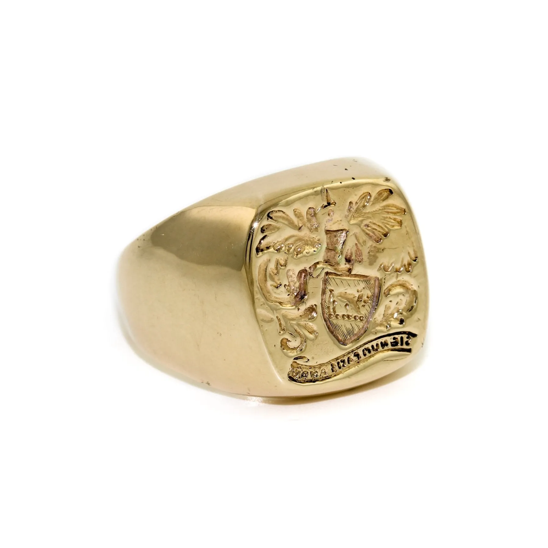 Gold Wax Seal Family Signet Ring