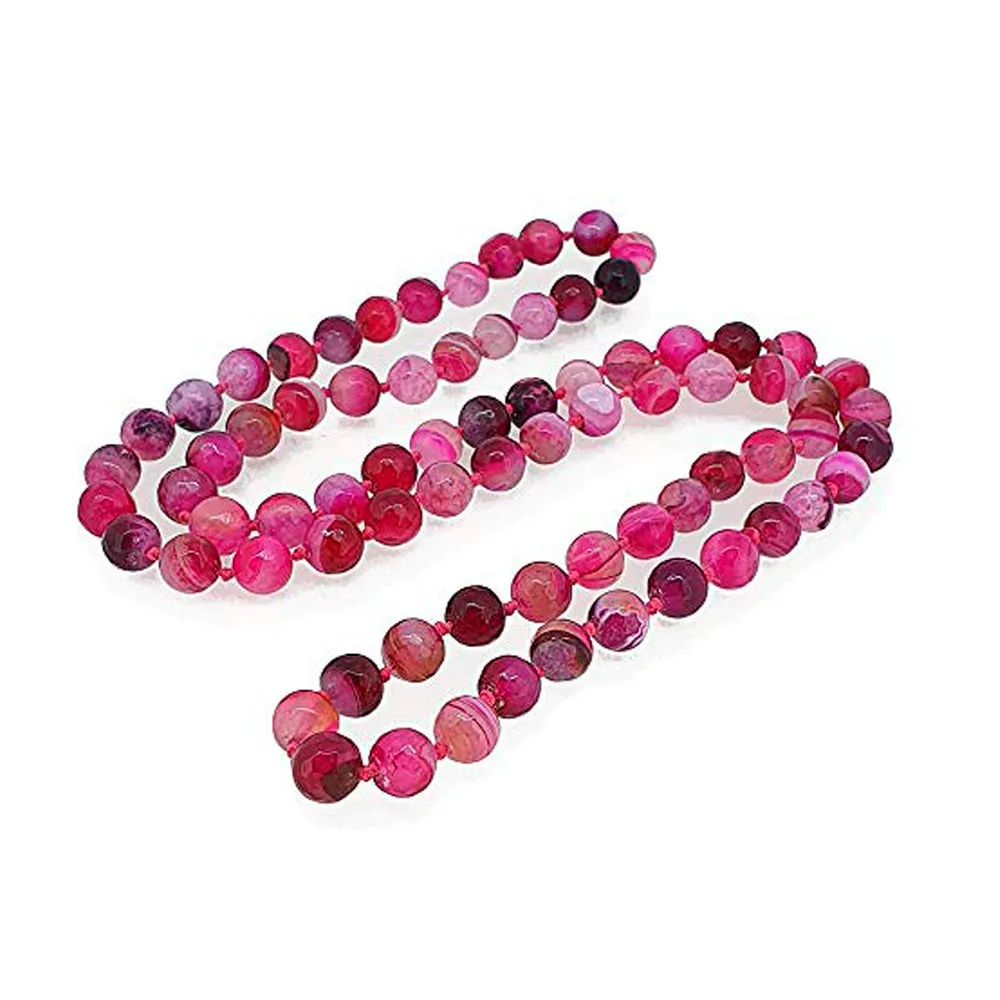 Handmade 10mm Natural Gemstone Beaded Necklace, 88cm Long Gemstone Necklace