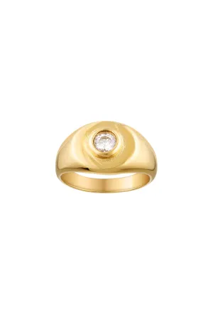 HERITAGE SIGNET PINKY RING - CLEAR