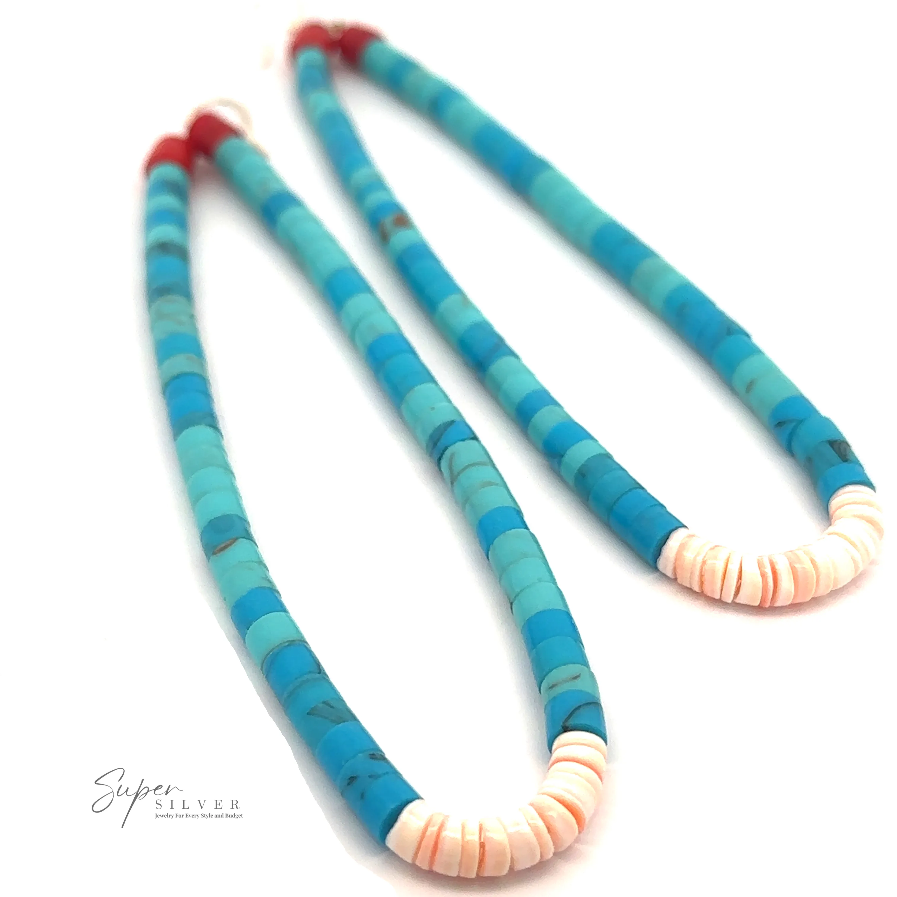 Long Turquoise Native American Beaded Earrings