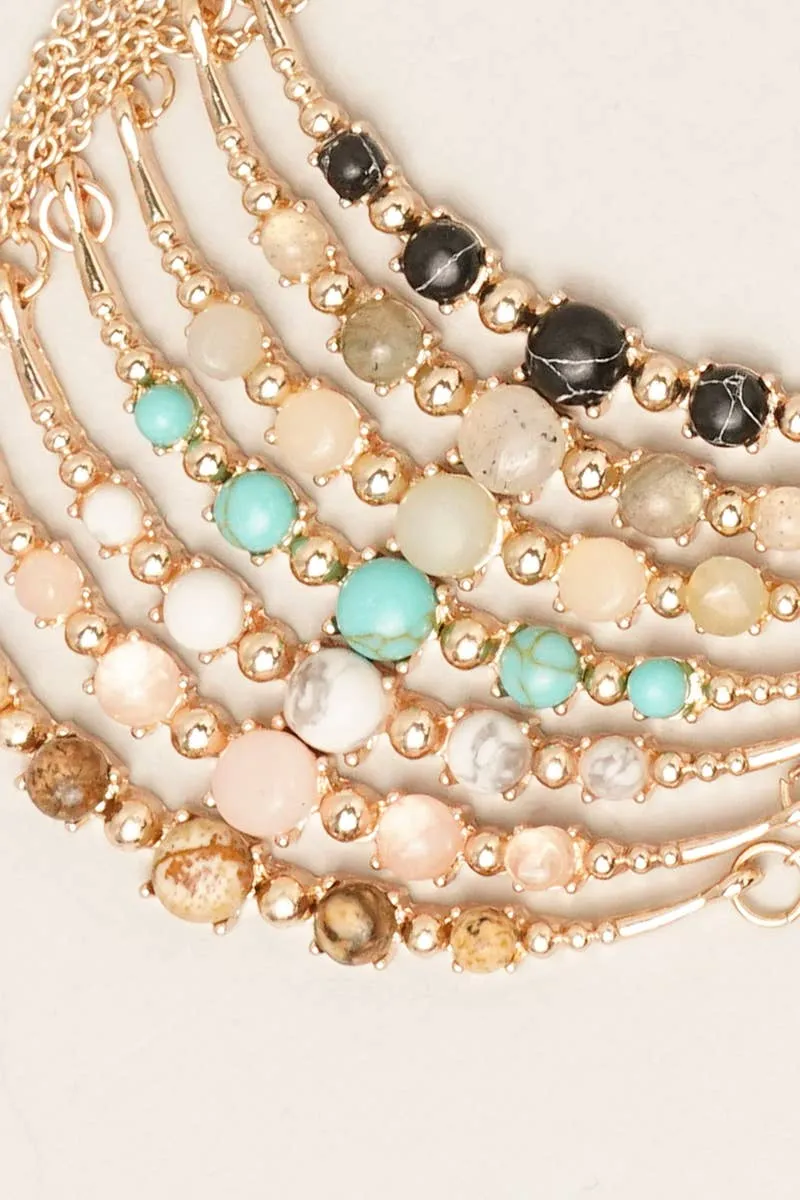 Moon Shaped Semi-Precious Stone Necklaces