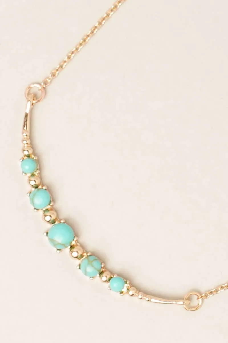 Moon Shaped Semi-Precious Stone Necklaces
