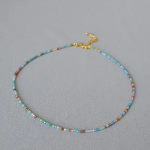 Multicolored Zircon Beads Necklace
