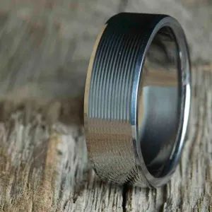 Nebula- mens titanium ring beveled edge