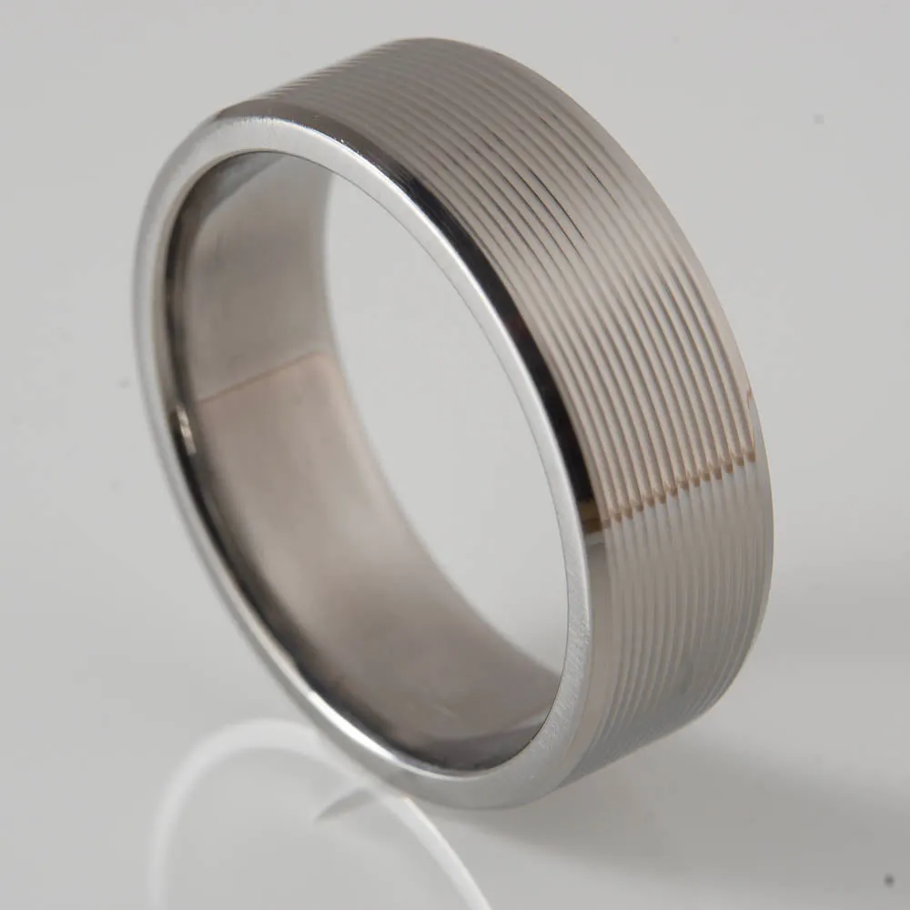 Nebula- mens titanium ring beveled edge