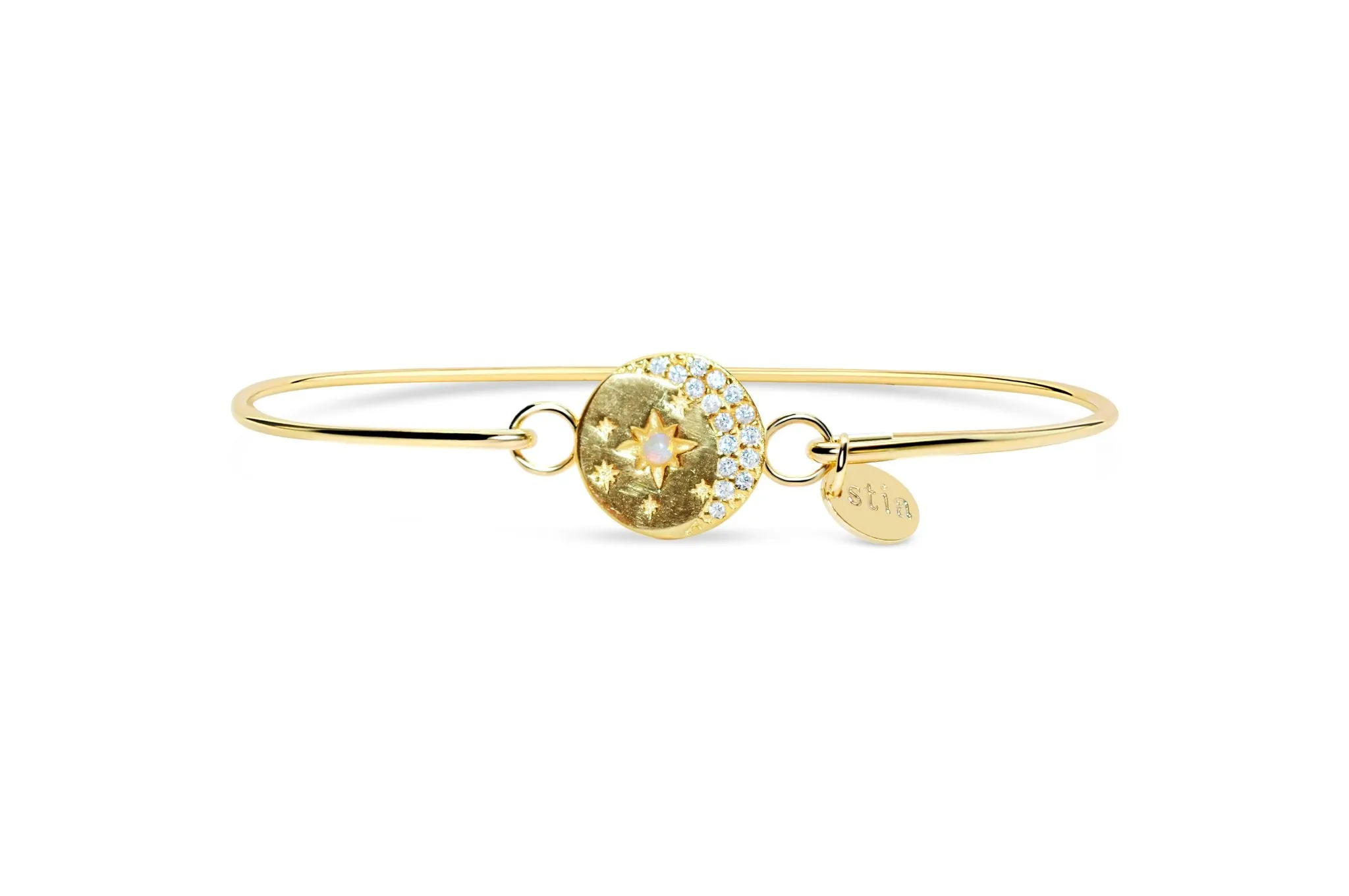 Pave' Icon Bracelet Celestial Moon White Opal