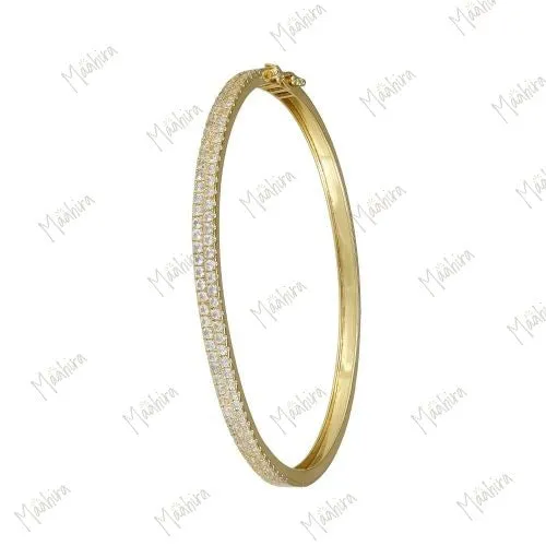 Pink Sapphire Gold Bangle