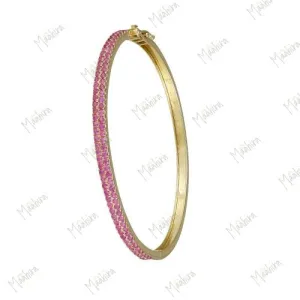 Pink Sapphire Gold Bangle