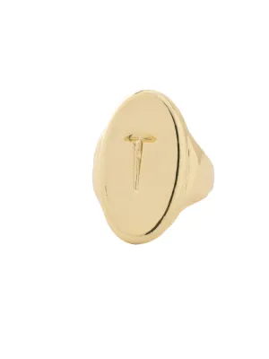 "T" Signet Statement Ring - RFK49BGMTL