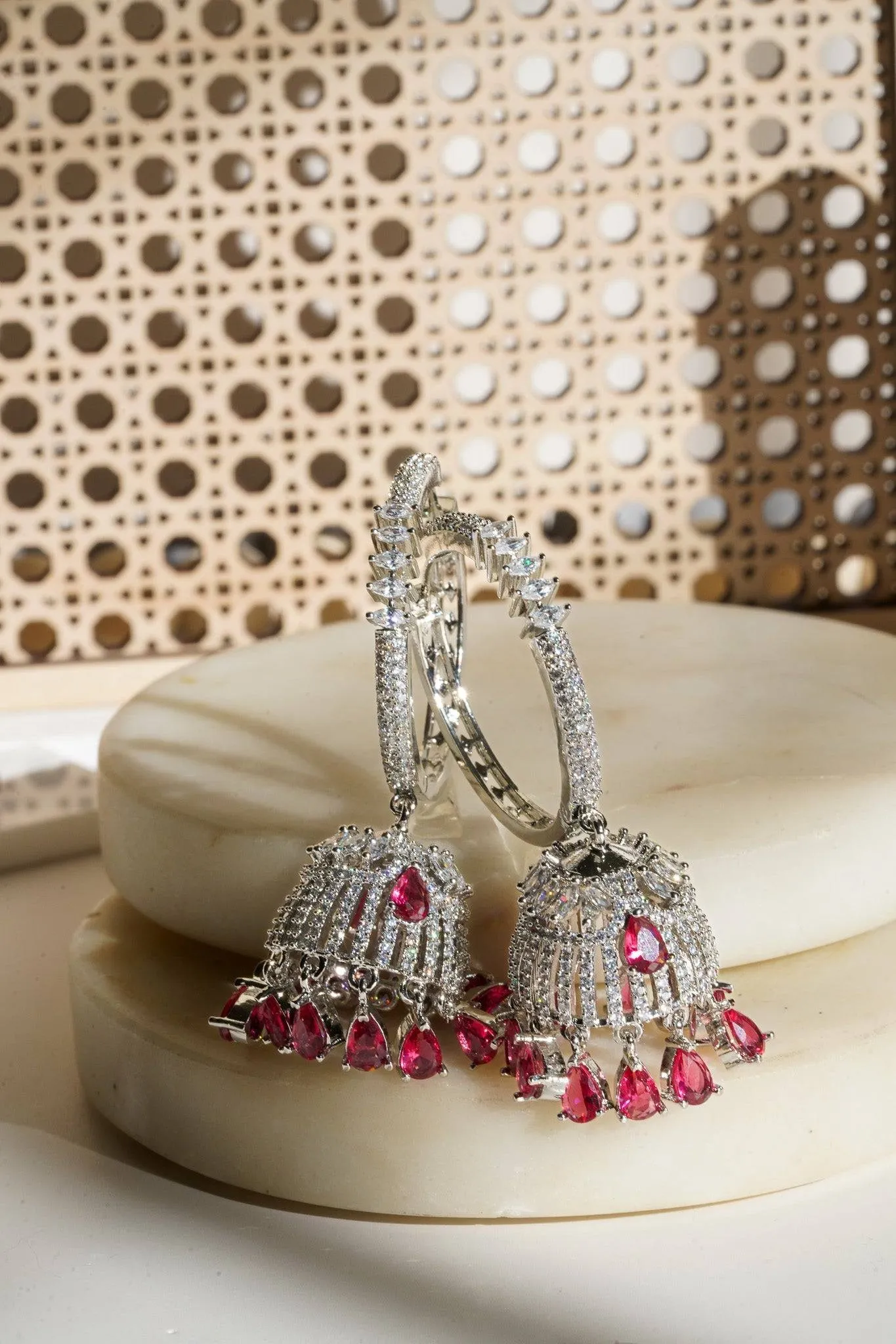Salina - AD Hoop Jhumka Earrings