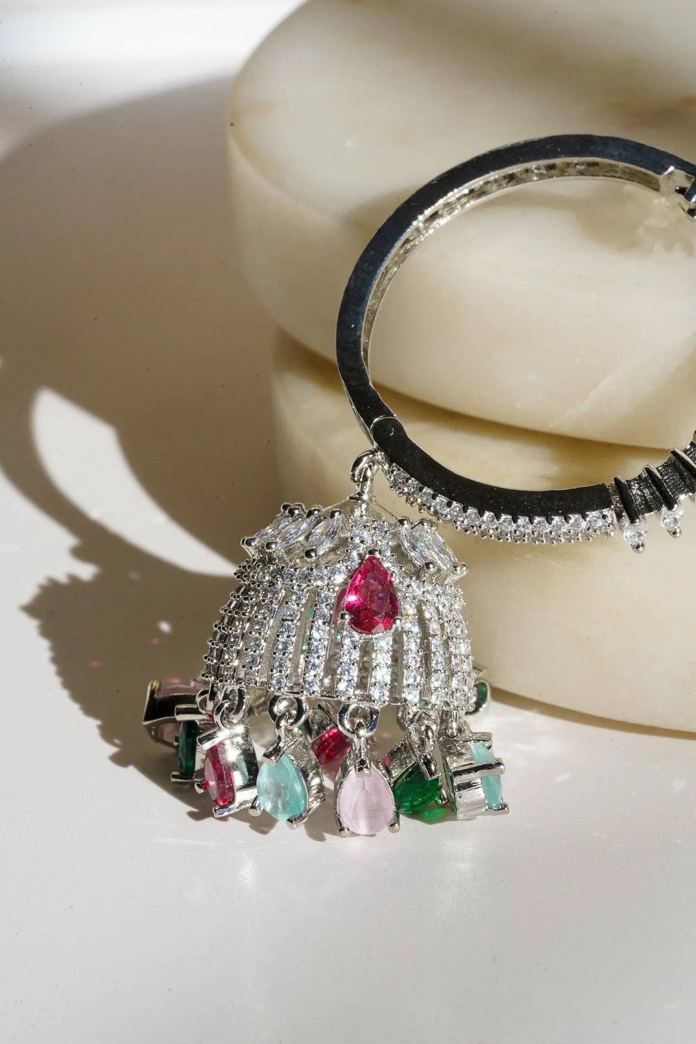 Salina - AD Hoop Jhumka Earrings