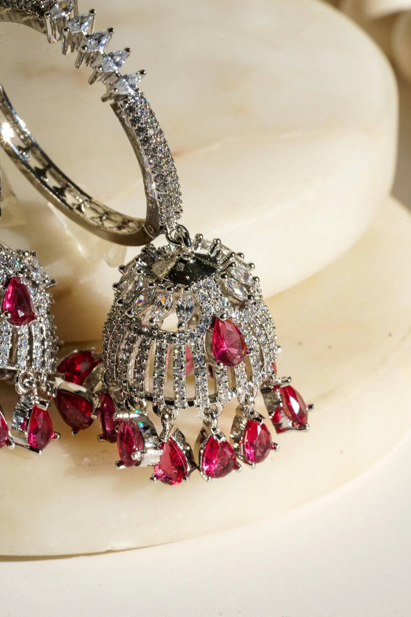 Salina - AD Hoop Jhumka Earrings