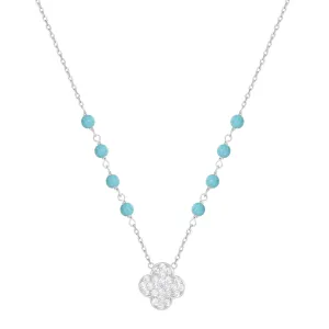 SIERRA TURQUOISE CLOVER SILVER NECKLACE
