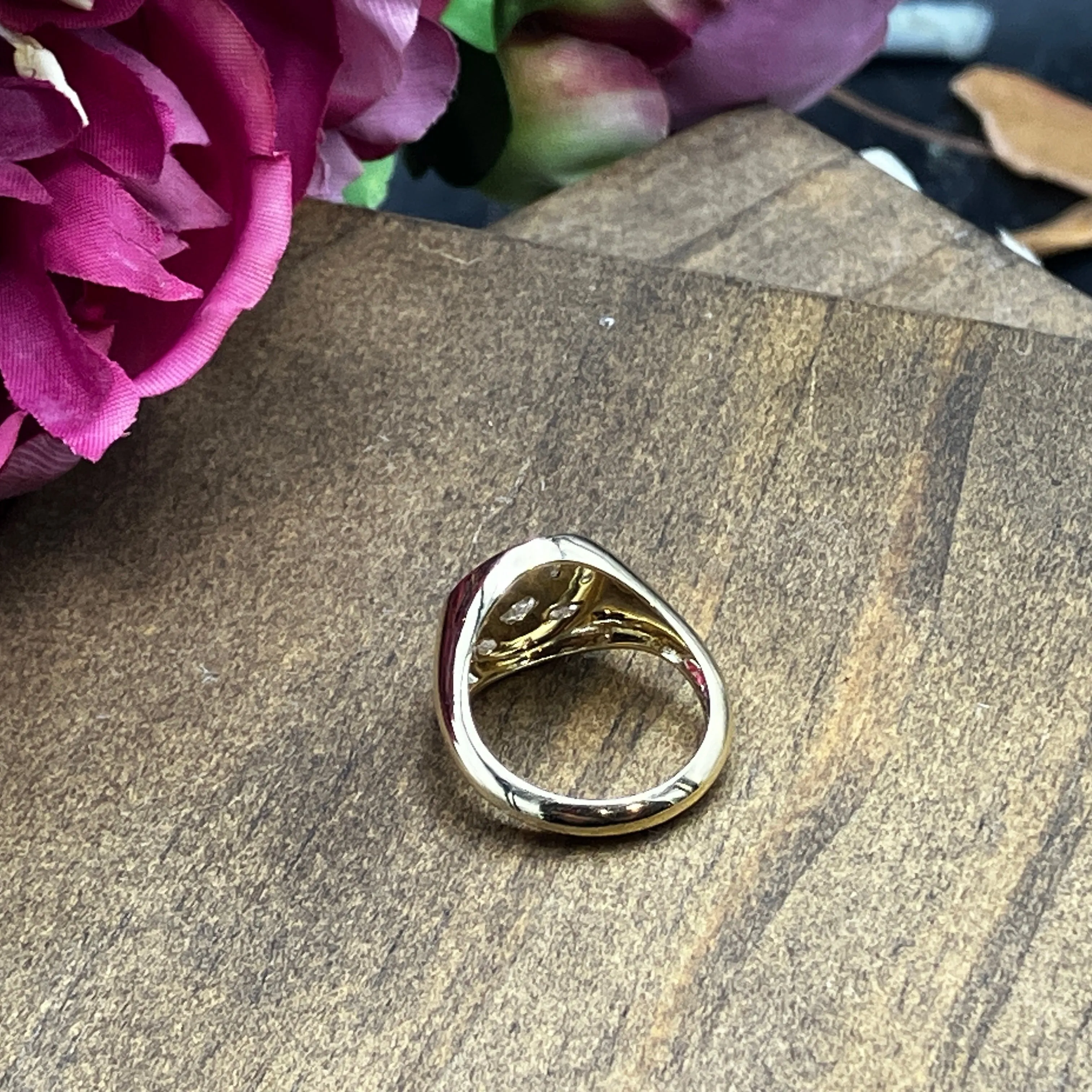 Signet Ring with Lab Diamonds