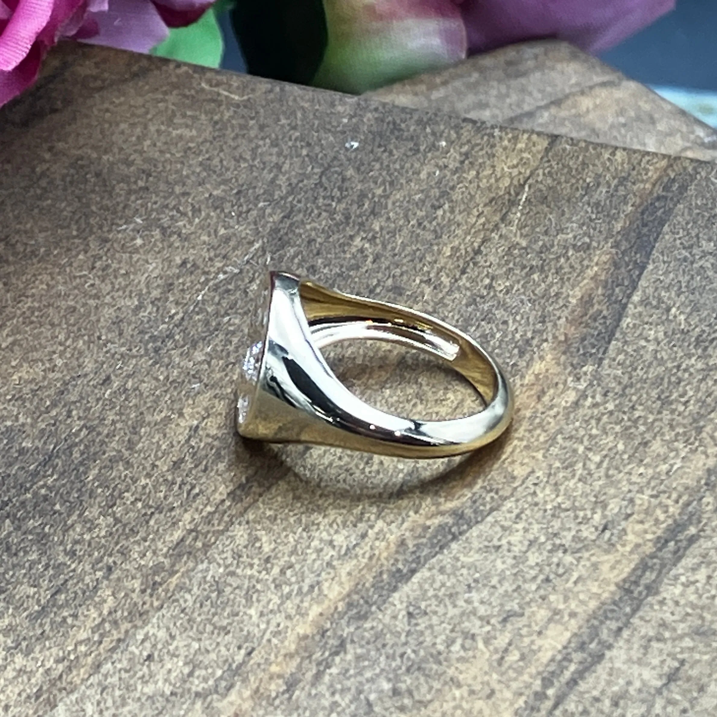 Signet Ring with Lab Diamonds