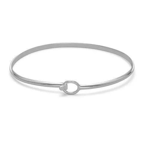 Sterling Silver Hook Closure Bangle Bracelet