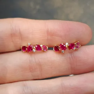 The Legacy - Ruby Cluster Ombre Hoops