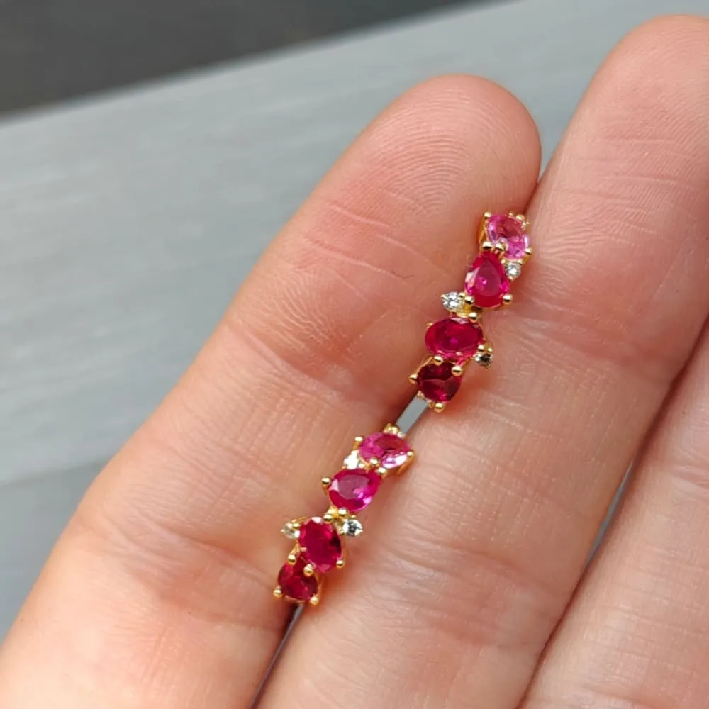 The Legacy - Ruby Cluster Ombre Hoops