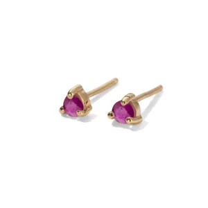 Tiny Stud, Ruby, Gold