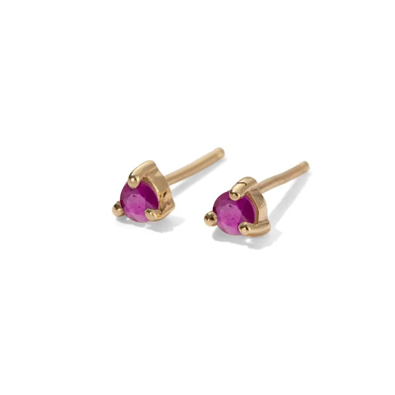Tiny Stud, Ruby, Gold