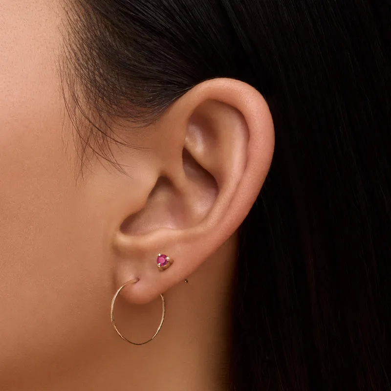 Tiny Stud, Ruby, Gold