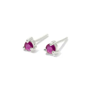 Tiny Stud, Ruby, Silver