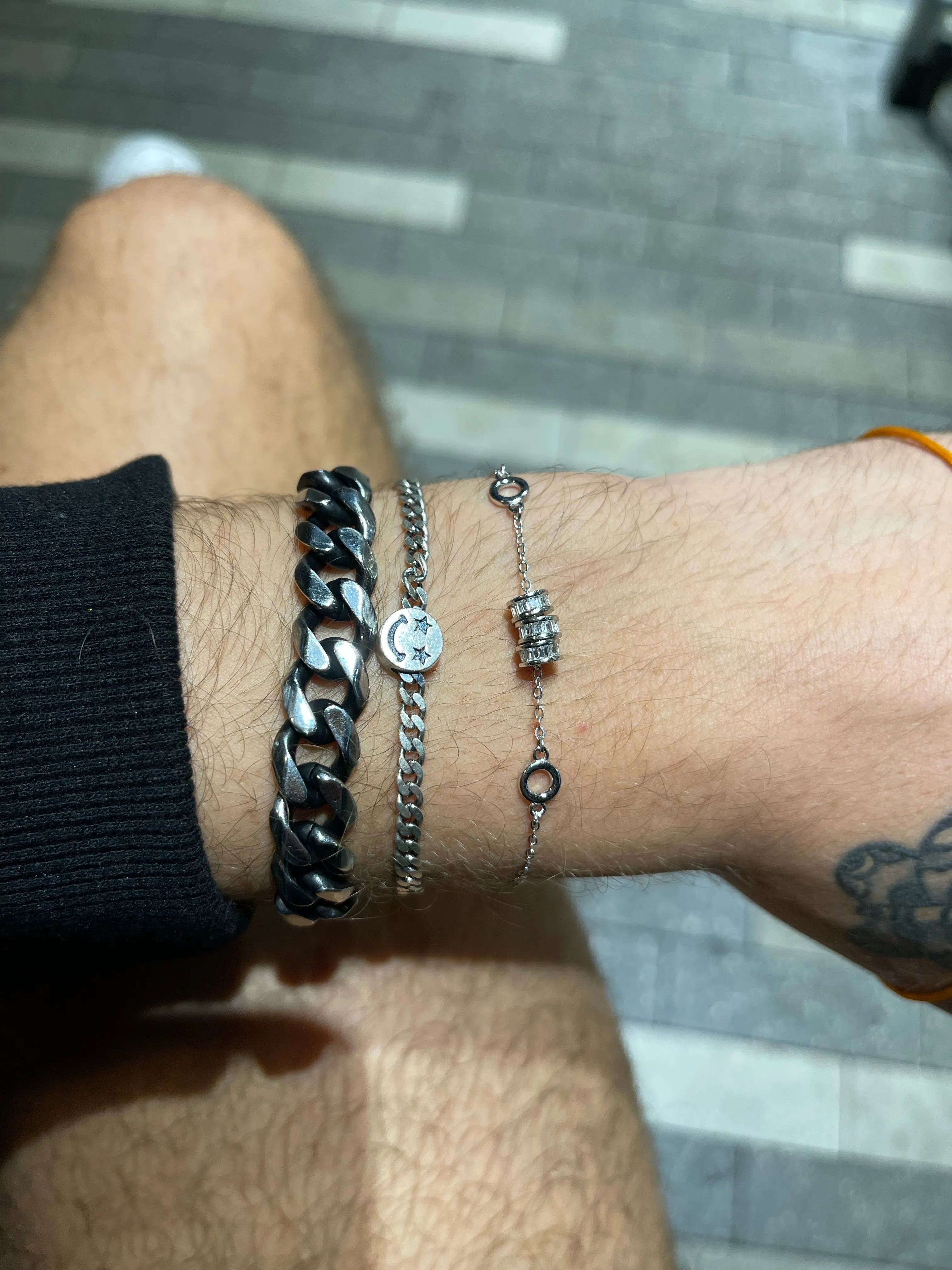 Triple Barrel Daily Baguette CZ Bracelet .925 sterling silver
