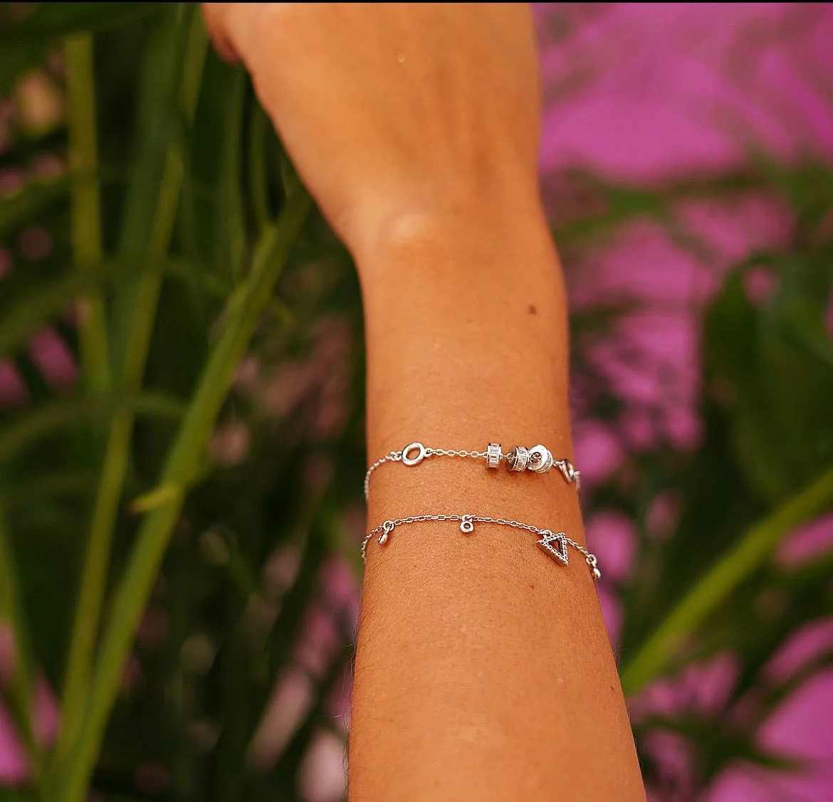 Triple Barrel Daily Baguette CZ Bracelet .925 sterling silver