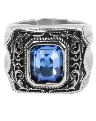 VICTORIAN BLUE STEEL RING
