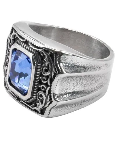 VICTORIAN BLUE STEEL RING